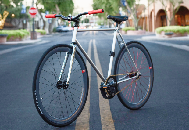 Trek bycile on a forest terrain
